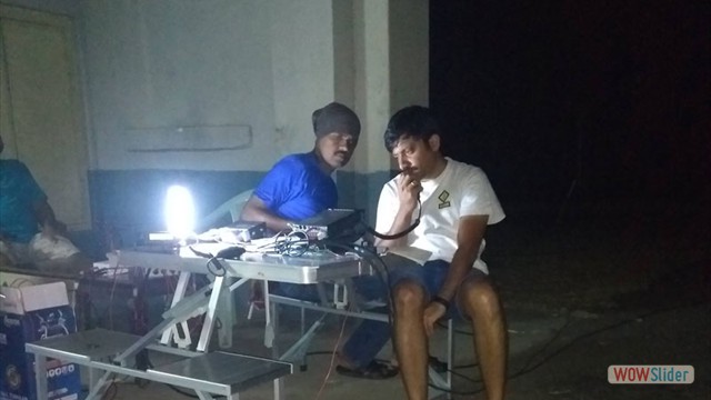 Night QSO JYU on mic and SWL Rajesh is observing the QSO